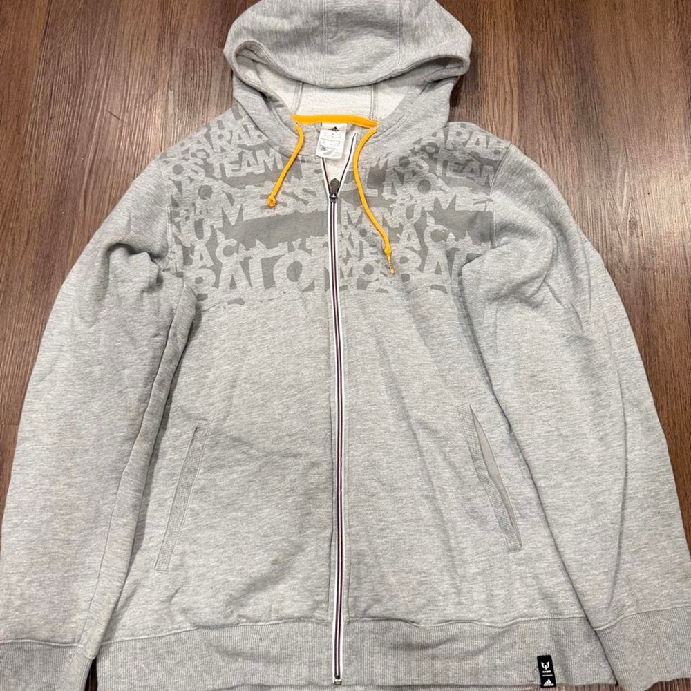 Adidas Messi gray zip-up hoodie - Picture 1 of 6